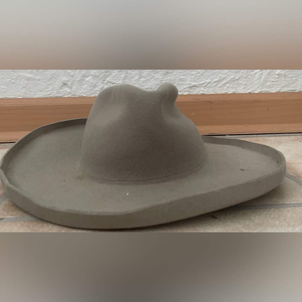 Anthropologie Wyeth Tan Gray  100% Wool Cowboy Hat Wide Brim